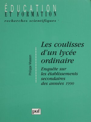 cover image of Les Coulisses d'un lycée ordinaire